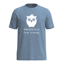 Prodigy Early Learning - Classic Logo Heathered Light Blue Short Sleeve Tee