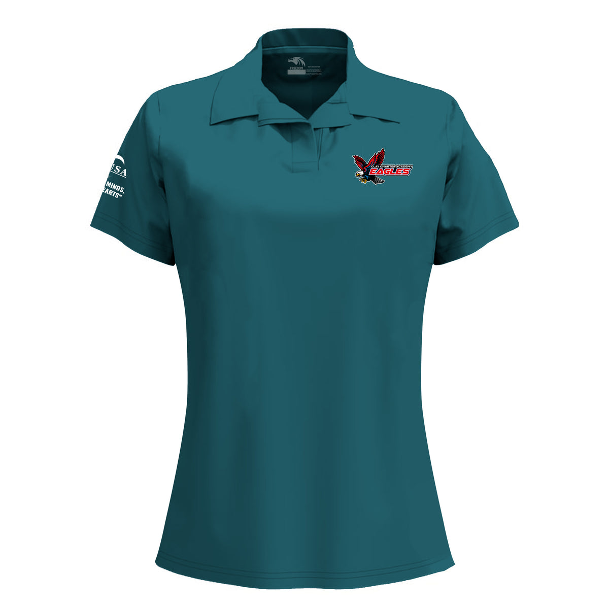 Clay Charter Academy Mascot - Women's Freedom Activewear Polo (9)